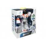 Diaľkovo ovládaný strieľajúci robot R / C oranžovo-biely